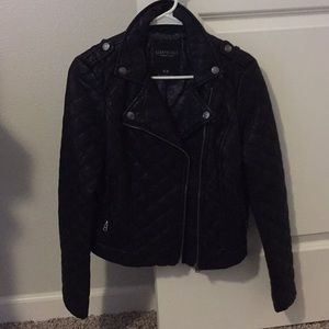 Black leather jacket